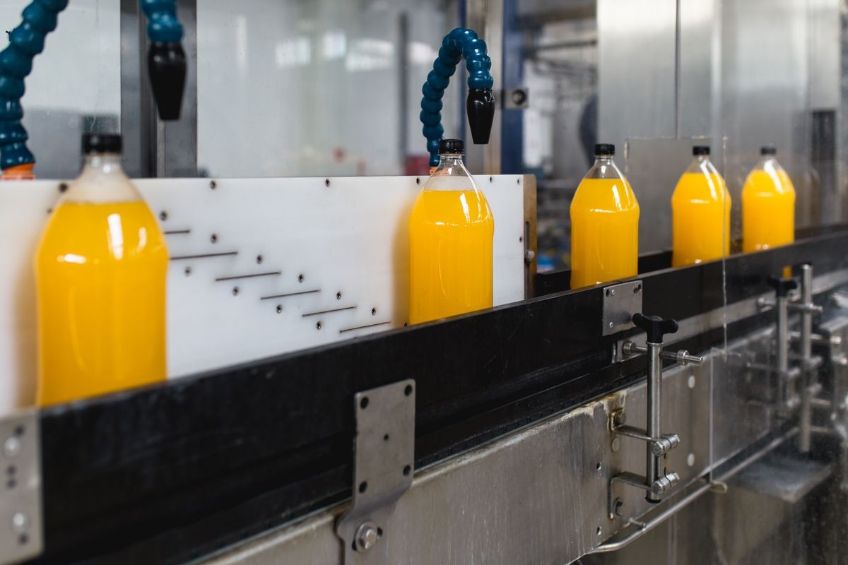 Bottling factory for generic brand of orange juice 